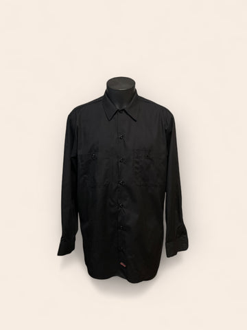 Dickies Long Sleeved Plain Black Shirt (L)