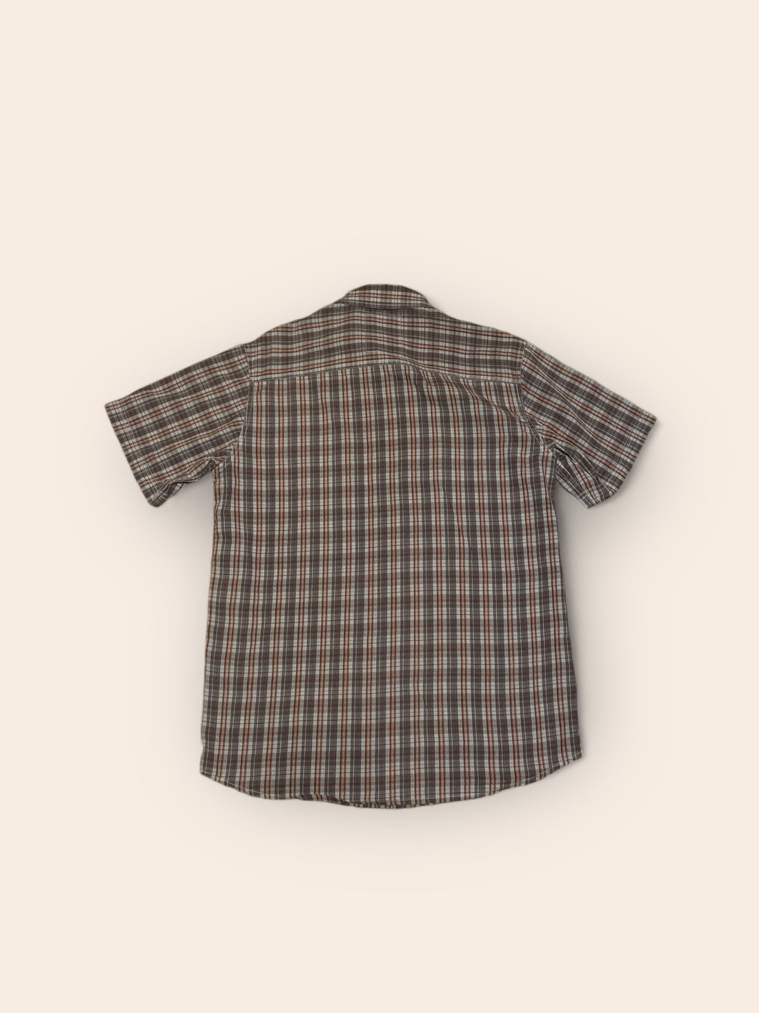 Dickies Red & Gray Checkered Short Sleeved Shirt (M)