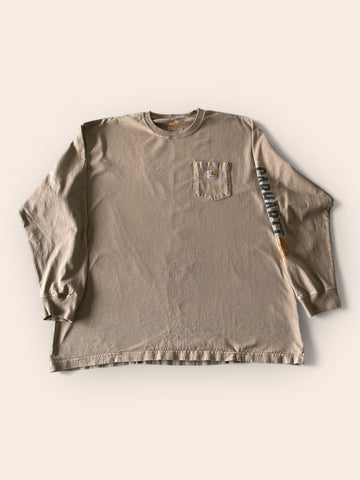 Carhartt Beige Long Sleeved Tshirt (2XL)