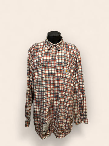 Carhartt FR Red Checkered Long Sleeved Shirt (XL)