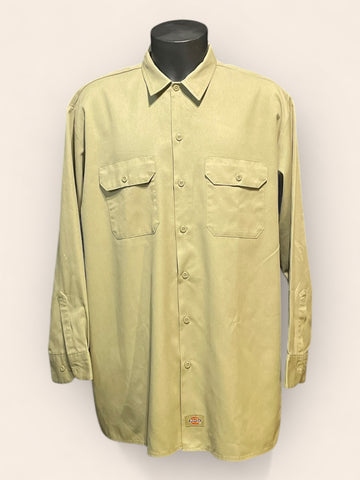 Dickies Long Sleeved Plain Beige Shirt (XL)